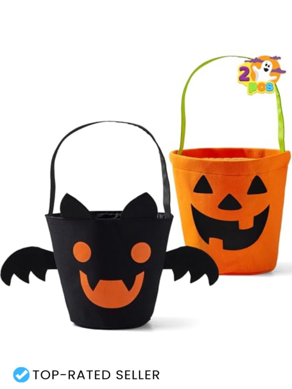 Reusable Halloween Candy Bucket Trick or Treat Goody Bags